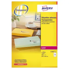 Transparante laseretiketten B99,1x H38,1mm - 350 etiketten/doos 