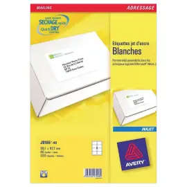 40  Vellen van 8 adresetiketten voor inkjetprinters - 99,1x67,7mm - AVERY 