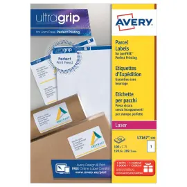 100  Vellen laseretiketten AVERY B 199,6 x H 289,1 mm - wit - 100 etik/doos 