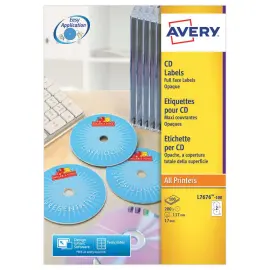 100  Vellen full-size etiketten voor CD's -&Oslash; 117m 200 etik/doos 