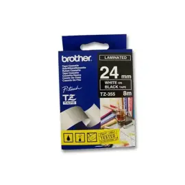 Ruban voor labelprinter BROTHER 24mm - wit/zwart - TZE355 