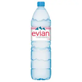12  EVIAN waterflessen - 1,5 liter 