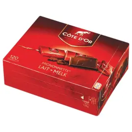 Mignonettes chocolade C&Ocirc;TE D'OR individuele verpakking - Per 120 