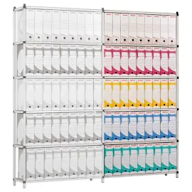 Rek speciaal voor archiefdozen - Aanbouwelement 6 niveau's 