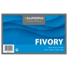 100  Witte Fivory-fiches 12,5x20 cm, gelijnd 