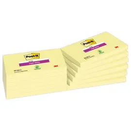 POST-IT&reg; Blok super sticky herpositioneerbare memoblaadjes 7,6 x 12,7 cm - Geel 