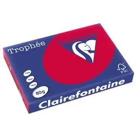 Riem van fel gekleurd papier  A3 - Troph&eacute;e 80g - Aalbesrood - CLAIREFONTAINE 