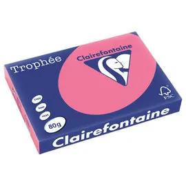 Riem van fel gekleurd papier  A3 - Troph&eacute;e 80g - Fushiaroze - CLAIREFONTAINE 
