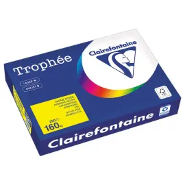 Pak van 250 vellen felgekleurd A4 Troph&eacute;e 160 g papier - Zonnegeel - CLAIREFONTAINE 