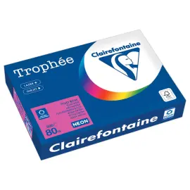 Papierriem fluorescerend gekleurd papier A4 - Troph&eacute;e 80g - Fluo roze - CLAIREFONTAINE 