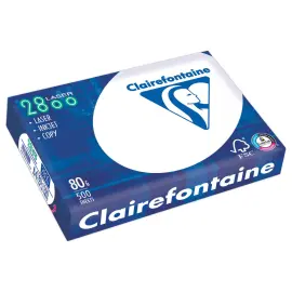 5  Ramettes van 500 vellen wit laserpapier CLAIREFONTAINE 2800 A4 80g 