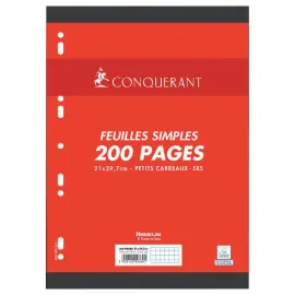 100  Enkele papiervellen A4 CONQUERANT 90g - 200p. 5X5 - los verpakt 