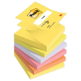 006 POST-IT&reg; Blokken met elk 100 herpositioneerbare Z-Notes - Diverse neonkleuren 
