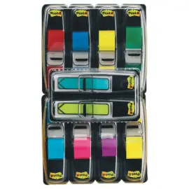 240 3M POST-IT&reg; zachte indextab-bladwijzers smal formaat - 8 dispensers/kleuren - 1,2 x 4,4 cm 