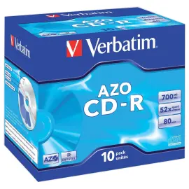 10  CD-R VERBATIM 52x 700MB/80min - Standaarddoosje 