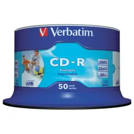 50  CD-R VERBATIM - 52x - 700 MB/80 min - Bedrukbaar - Spindle 