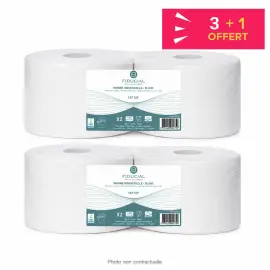 3 sets van 2 industri&euml;le rollen keukenpapier + 1 set gratis - Dubbele dikte - Fiducial 
