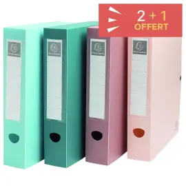 2 Opbergdozen Skandi + 1 gratis - rug 6 cm - willekeurige kleur - Exacompta 