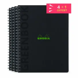 4 Greenbook harde kaften notitieboekjes + 1 gratis - A4+ - 5x5 - 160 pagina's - Rhodia 