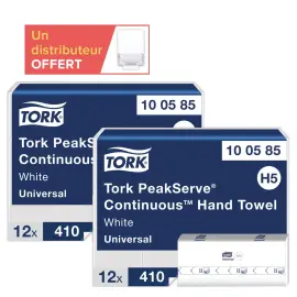 24 pakjes (2 kartons van 12) Tork PeakServe H5 + 1 Mini H5 dispenser gratis erbij 