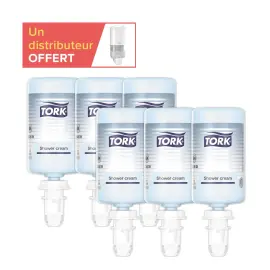 6  herladen van TORK S4 douchecr&egrave;me 1L + 1 gratis S4 dispenser 