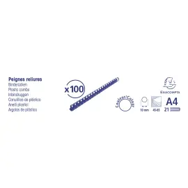 Doos100 plast.inbindruggen 10mm A4 zwart 