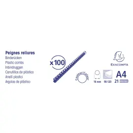 Doos100 plast.inbindruggen 16mm A4 zwart 