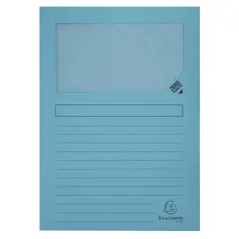Pak van 25 mappen met venster Forever&reg; 120 g/m&sup2; - 22 x 31 cm - Lichtblauw - Exacompta 