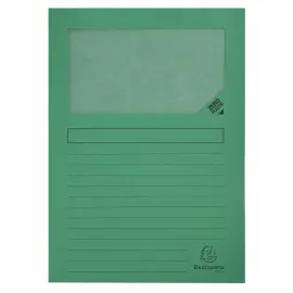 Pak van 100 Forever&reg; insteekhoezen met venster - 22 x 31 cm - Felgroen - Exacompta 