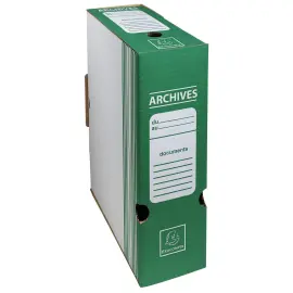 Archiefdoos Rug 100 mm golfkarton kleuren - 25 x 34 cm - Groen - Exacompta 