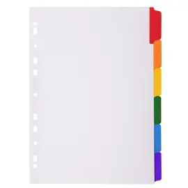 Tabbl.karton 160g A4 index 6 tabs wit 