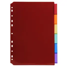 Transparante PP-tabbladen in kleuren met labelhouder A4 6 posities - Exacompta 