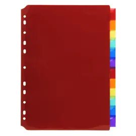 Transparante PP-tabbladen in kleuren met etikethouder A4 12 posities - Exacompta 