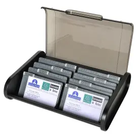 Bestand voor visitekaartjes Topline - 60 x 245 x 180 mm - Zwart/muisgrijs - Exacompta 