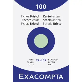 Doosje van 100 kaartjes - effen bristol niet-geperforeerd 74 x 105 mm - Groen - Exacompta 