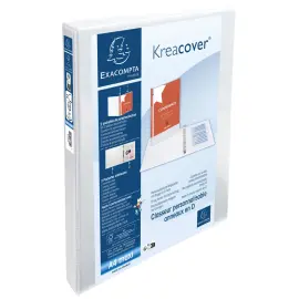 Kreacover aanpasbare PP-ringmap - 2 D-ringen van 20 mm - Maximaal A4 - Wit - Exacompta 