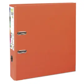 Hevelmap Prem'Touch binnen- en buitenzijde in polypropyleen - Rug 80 mm - Maximaal A4 - Oranje - Exacompta 