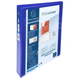 Kreacover personaliseerbare PP-ringmap - 2 D-ringen 25 mm - A4 maxi - Blauw - Exacompta 