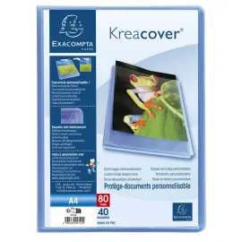 Polypropyleen documentbeschermers semi-rigide Kreacover&reg; Chromaline 120 zijden - A4 - Blauw - Exacompta 