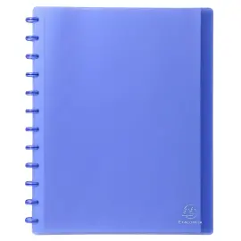 Ringband met uitneembare insteekhoezen 60 pagina's - A4 - Blauw - Exacompta 