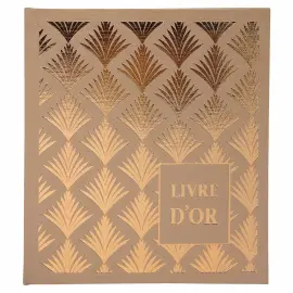 Gastenboek 140 pagina's gouden rand - Formaat 21 x 19 cm - PALMYRE - Naakte palmboom - Exacompta 
