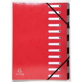 Harmonikaverdeler Iderama 12 compartimenten - Rood - Exacompta 