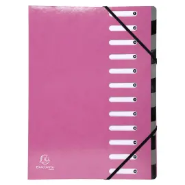 Harmonikaverdeler Iderama 12 compartimenten - Roze - Exacompta 