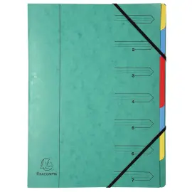Sorteerder met elastiek en 7 vakken - Groen - Exacompta 