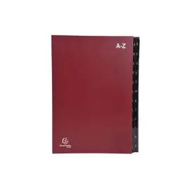 Stevige economische sorteerder Ordonator met 24 alfabetische vakken - 24 x 34 cm - Rood - Exacompta 