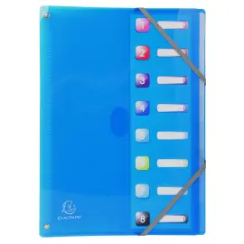 Uitschuifbare sorteerder in polypropyleen met 8 vakken IDERAMA PP - A4 - Assortiment kleuren - Exacompta 