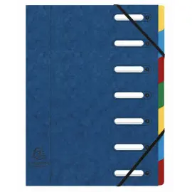 HARMONIKA&reg; vensterordner met elastieken Nature Future glanzende kaart 7 vakken - Blauw - Exacompta 