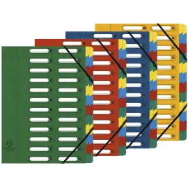 HARMONIKA&reg; vensterordner met elastieken, echte glanzende kaart, 24 vakken - Gemengde kleuren - Exacompta 