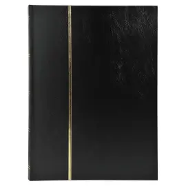 Postzegelalbum imitatieleer 32 zwarte pagina's - 16,5 x 22,5 cm - Zwart - Exacompta 