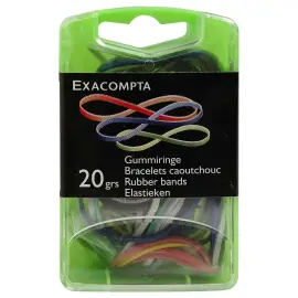 Doos met elastische rubberen armbandjes 20 g - Gemengde kleuren - Exacompta 